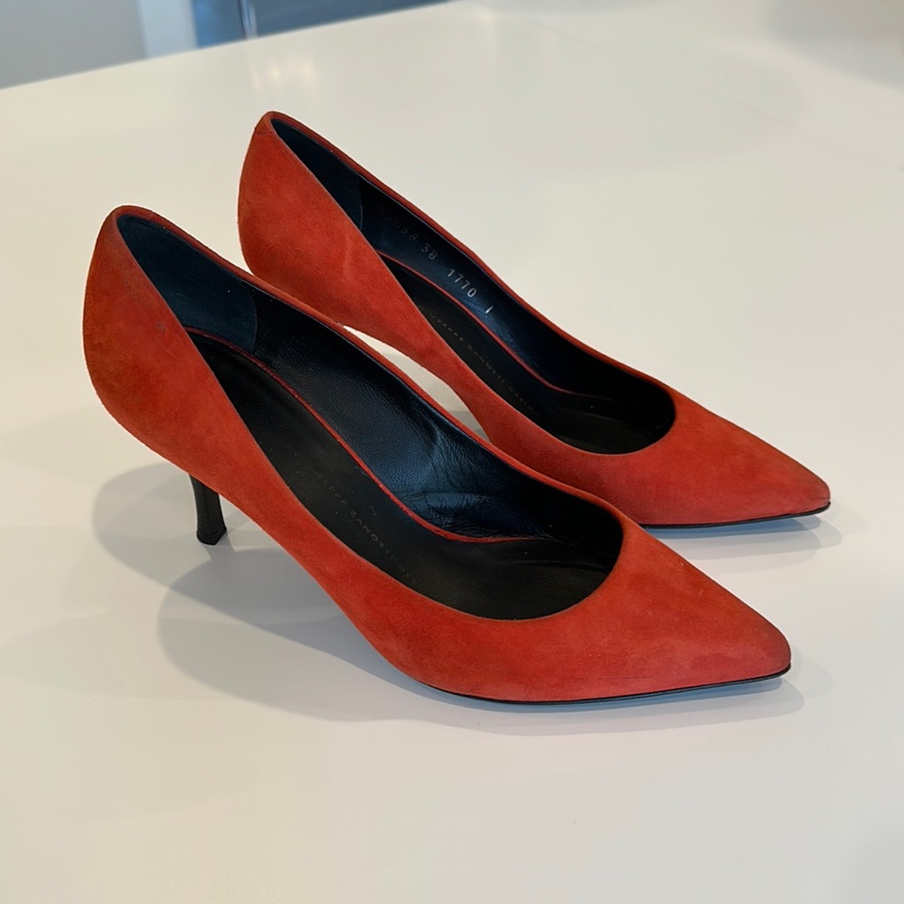 Giuseppe Zanotti Suede Red Heels
